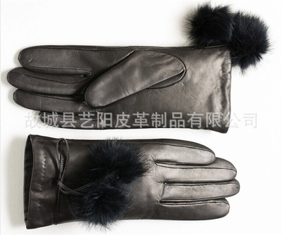 女士高贵大方时尚休闲保暖系列 2014新款皮毛一体手套厂家直销